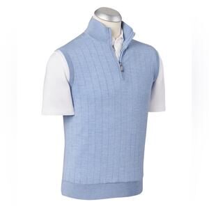 Bobby Jones Signature Marino Wool Quarter-Zip Mock Neck Vest Size L